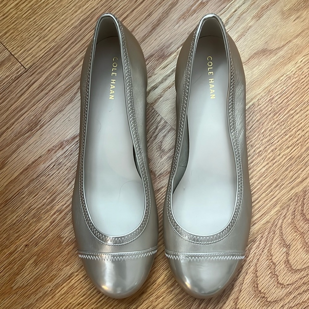 Cole Haan Silver Wedges